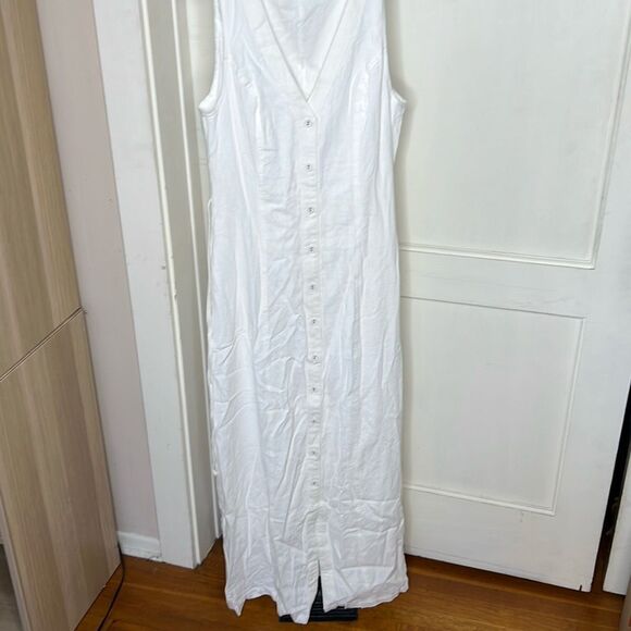 Princess Polly SUMMER SEASON LINEN BLEND MAXI DRESS WHITE Size 6 Nwot - Picture 2 of 8